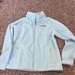 Columbia Blue Fleece Jacket with Stand-Up Collar